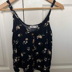 Hollister: floral navy tank top